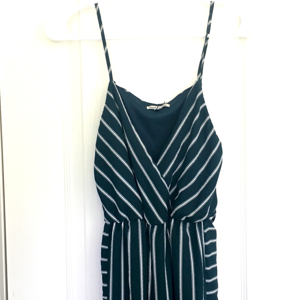 Dark green jumpsuit.